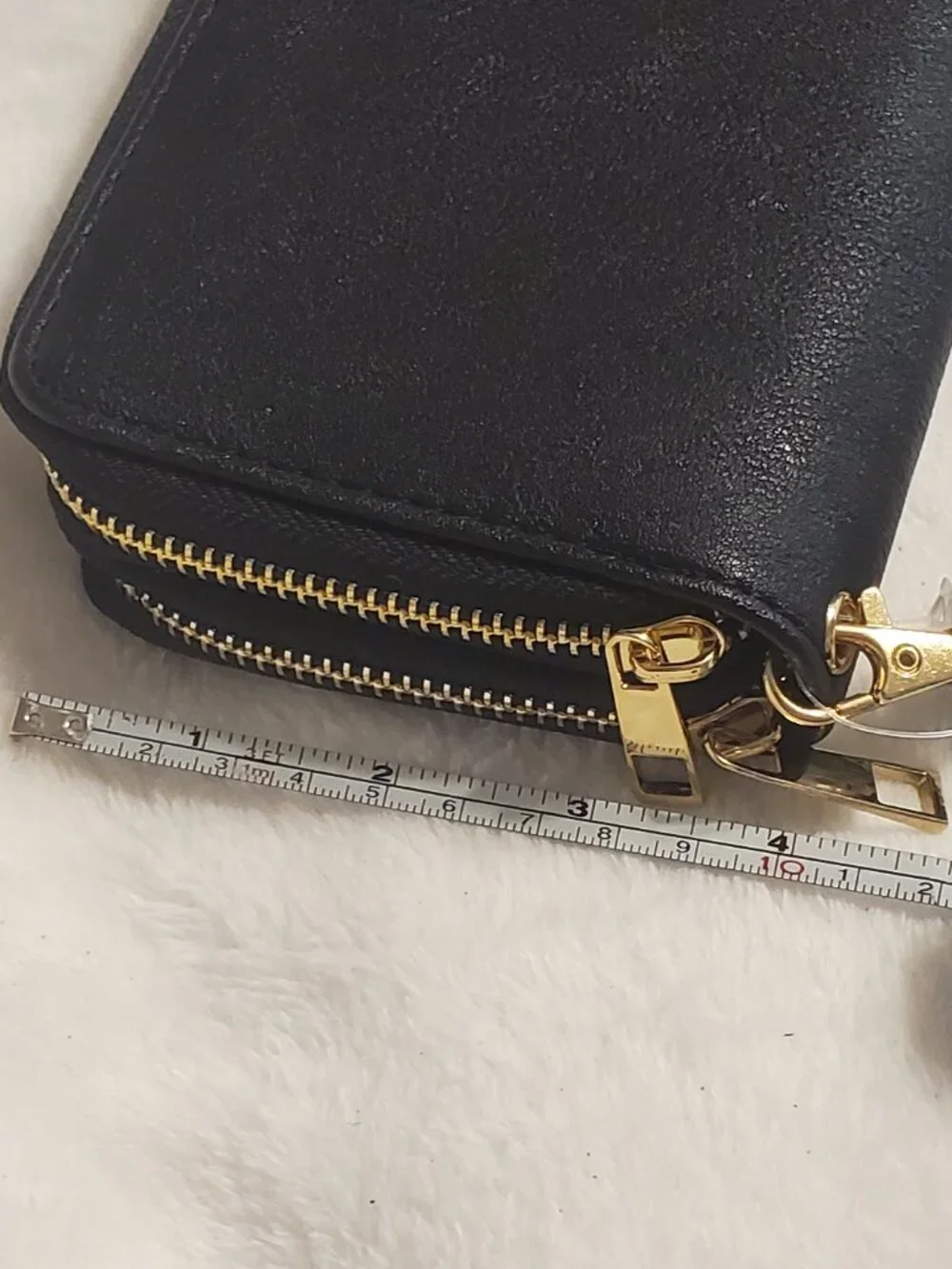 Black wristlet wallet with double zipper pouches NWT!